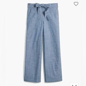 J Crew Chambray Tie Waist Pant